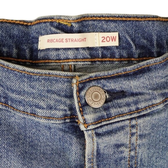 Levis Womens Ribcage Straight Ankle Jeans Size 20W Medium Wash Denim - Picture 7 of 12